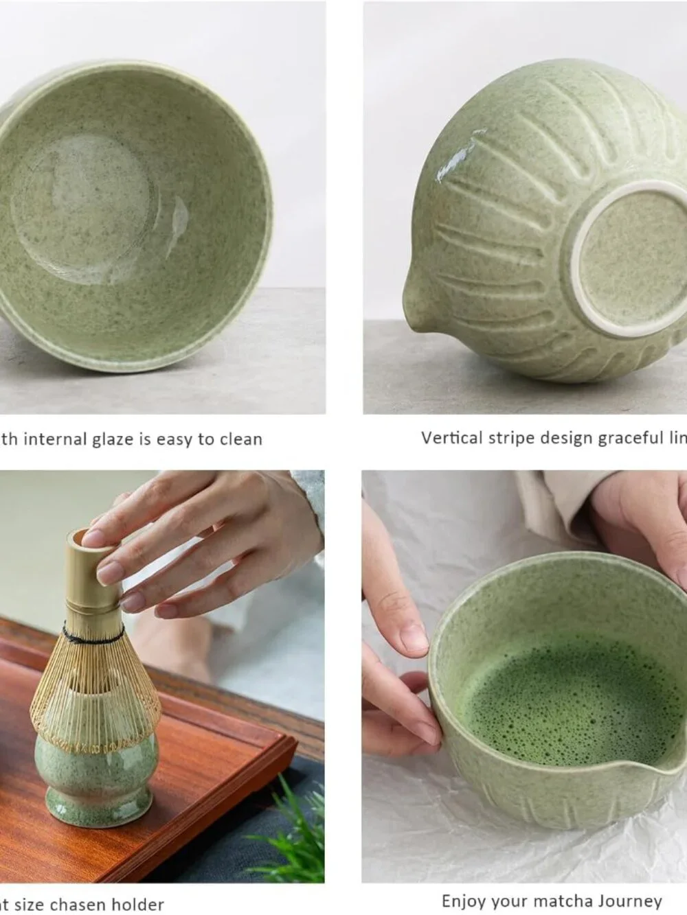5pc Perfect Matcha Kit for Matcha Tea Ceremony Match Bowl Scoop Chasen Holder